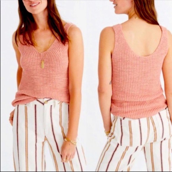 Madewell Monterey Sweater Tank in Lucid Pink - Picture 2 of 6